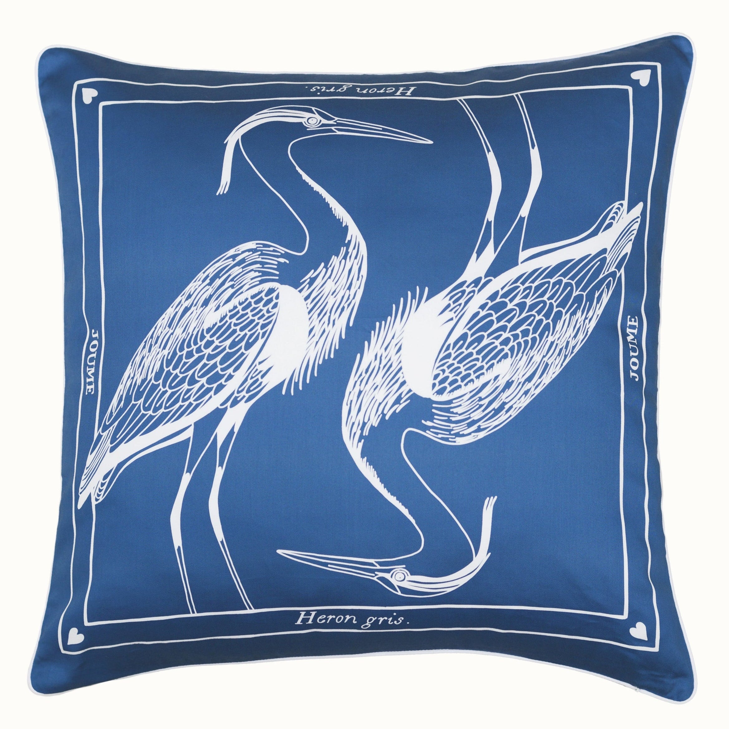 Housse de coussin "HÉRON GRIS"