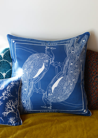 Cushion cover "PAON BLEU"